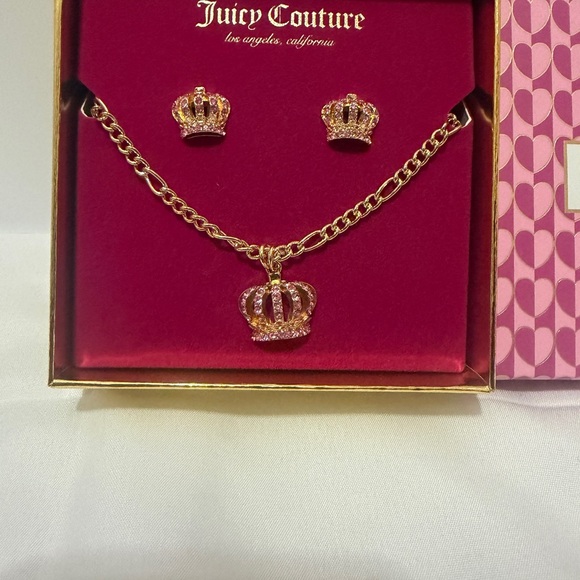 Juicy Couture Gold Crown Necklace and Earring Set - Picture 3 of 3
